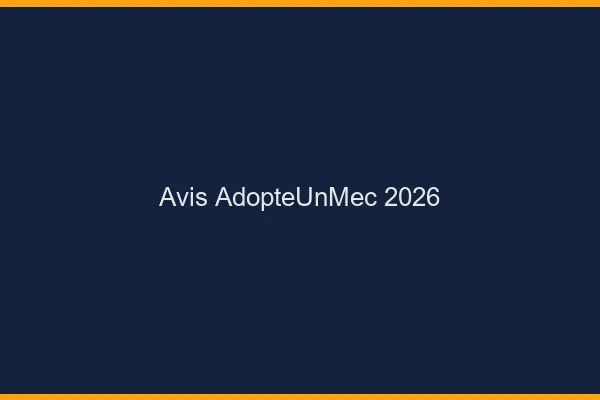 Avis AdopteUnMec 2026
