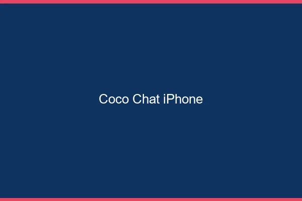 Coco chat iPhone : alternative