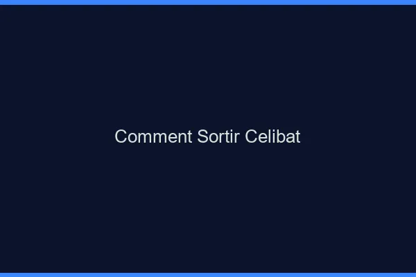 Comment sortir du célibat