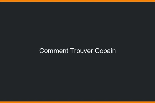 Comment trouver un copain