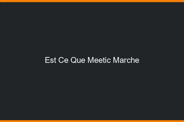 Est-ce que Meetic marche