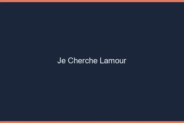 Je cherche l'amour