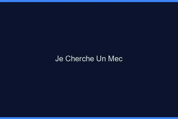 Je cherche un mec