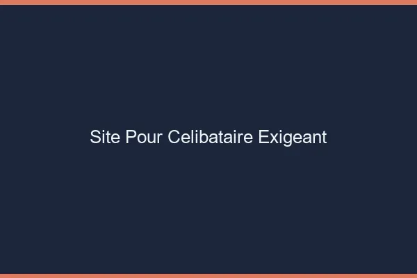 Site pour célibataire exigeant